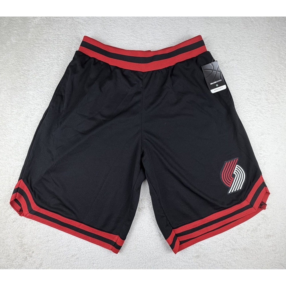 NBA‎ UNK PORTLAND TRAIL BLAZERS Basketball Shorts Men SIZE L Black/Red-NWT